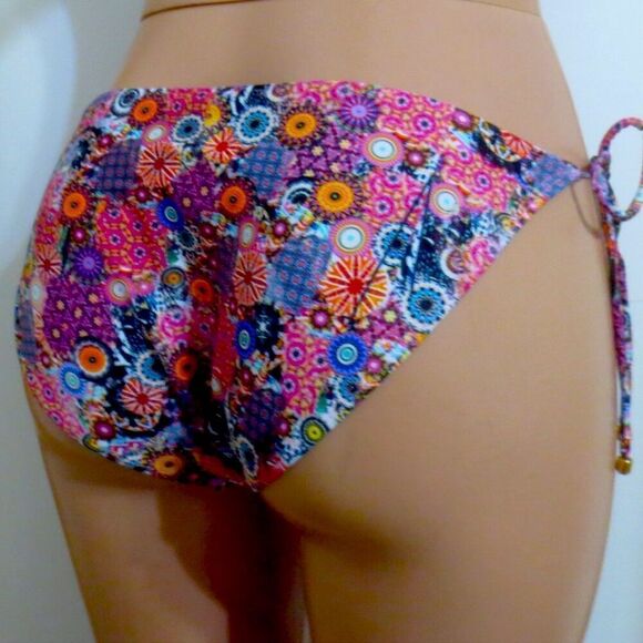 Coral Multi-Color Aztec Print Sprint Bikini Bottom - Picture 2 of 6